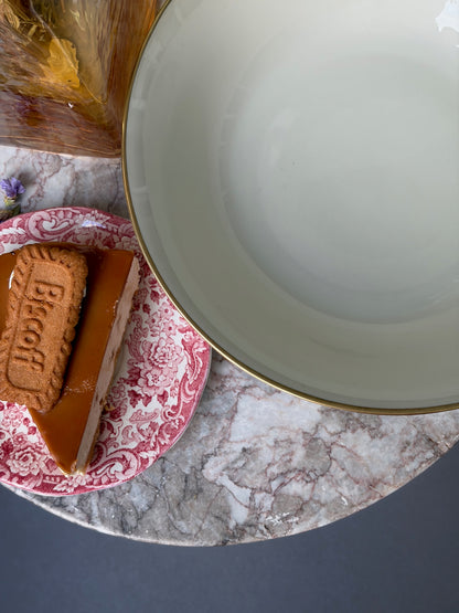 ASSIETTE CREUSE VINTAGE EN PORCELAINE CRÈME | LISERÉ DORÉ 🤍🥣