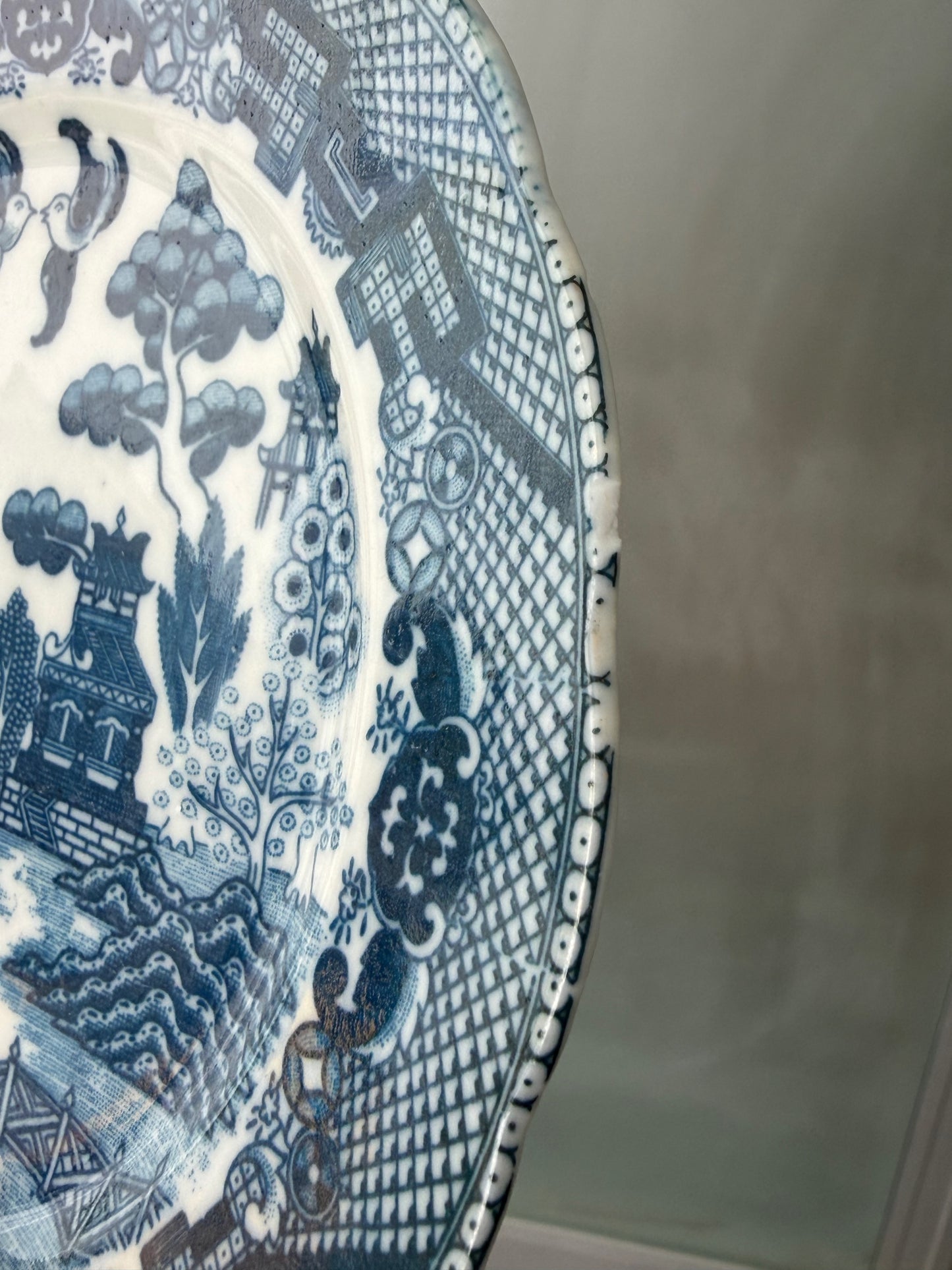 SERVICE 9 ASSIETTES VINTAGE | MOTIF SAULE BLEU