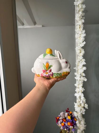 BOÎTE LAPIN VINTAGE EN CÉRAMIQUE PEINTE 🐰🌸