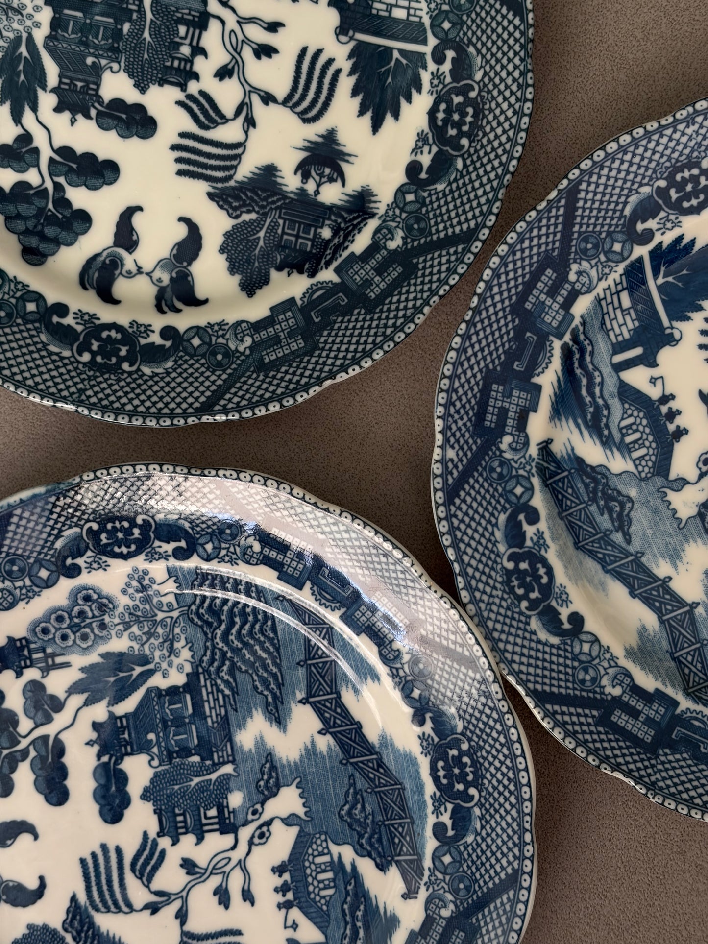 SERVICE 9 ASSIETTES VINTAGE | MOTIF SAULE BLEU