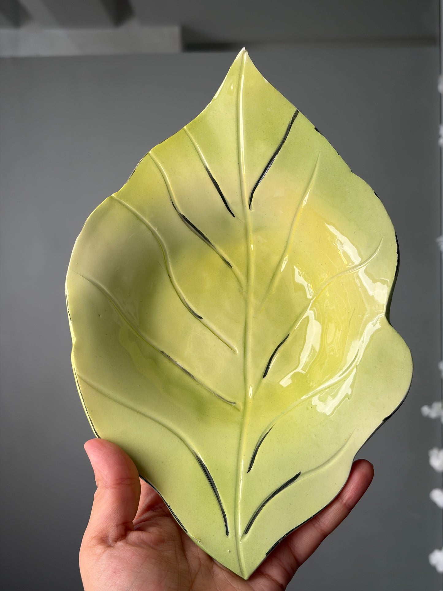 COUPELLE FEUILLE VINTAGE EN CÉRAMIQUE VERTE 🍃