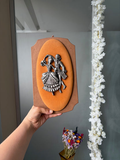 TABLEAU EN RELIEF VINTAGE | COUPLE DE DANSEURS ÉTAIN 💃🕺