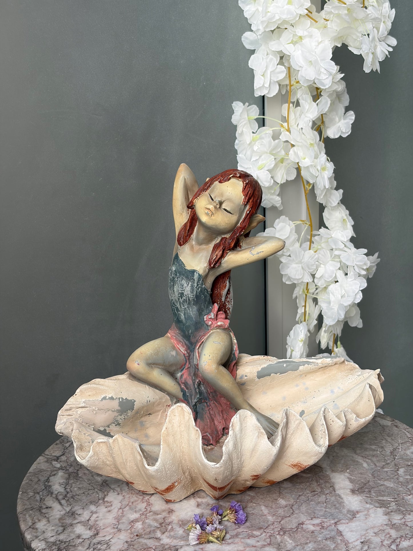 STATUETTE VINTAGE | FÉE SUR COQUILLAGE 🧚♀️🐚