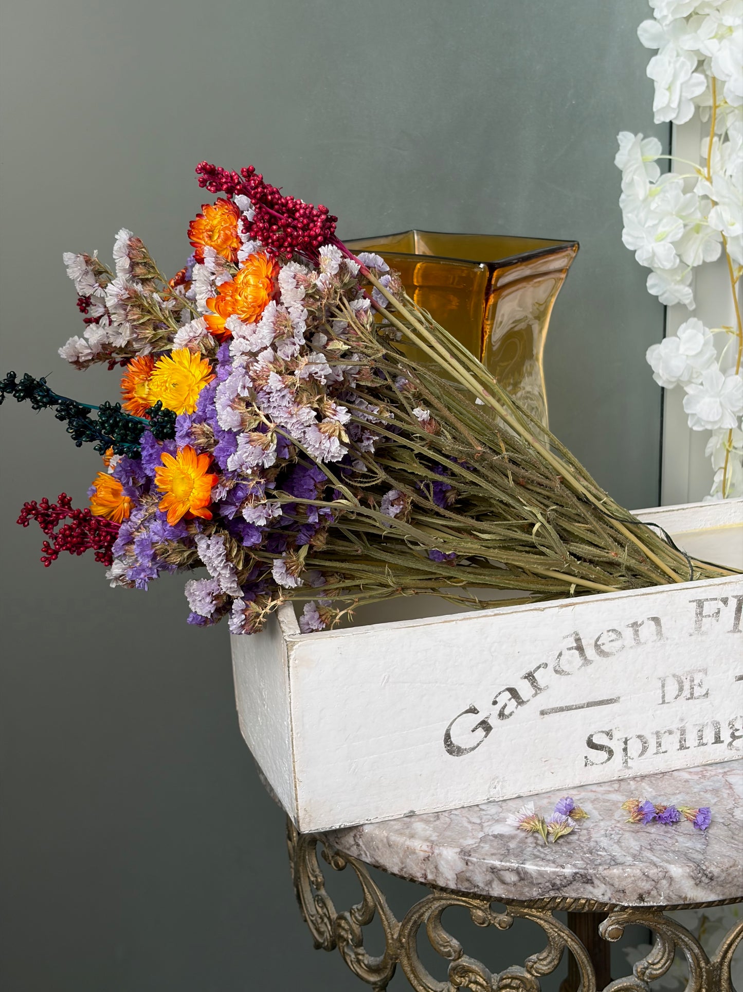 CAISSE EN BOIS VINTAGE | "GARDEN FLOWERS DE SPRING"