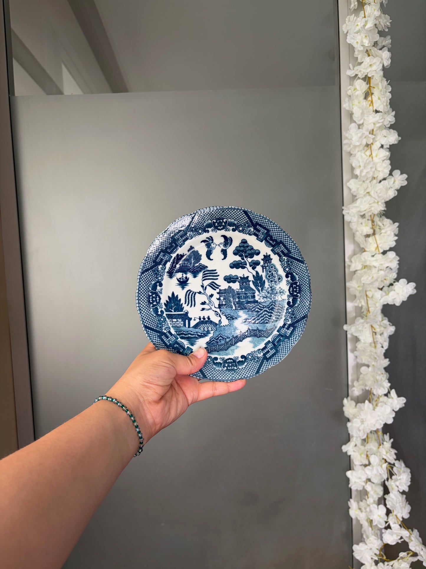 SERVICE 9 ASSIETTES VINTAGE | MOTIF SAULE BLEU
