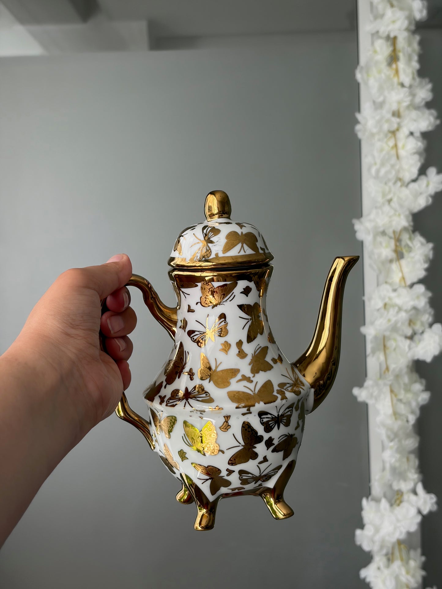 SERVICE À CAFÉ VINTAGE | PAPILLONS DORÉS