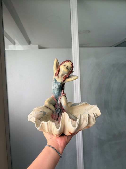 STATUETTE VINTAGE | FÉE SUR COQUILLAGE 🧚♀️🐚