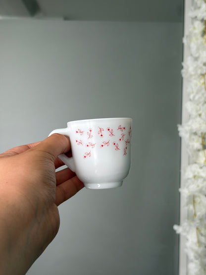 SET TASSES & SOUS-TASSES VINTAGE | FLEURS ROUGES 🌸☕