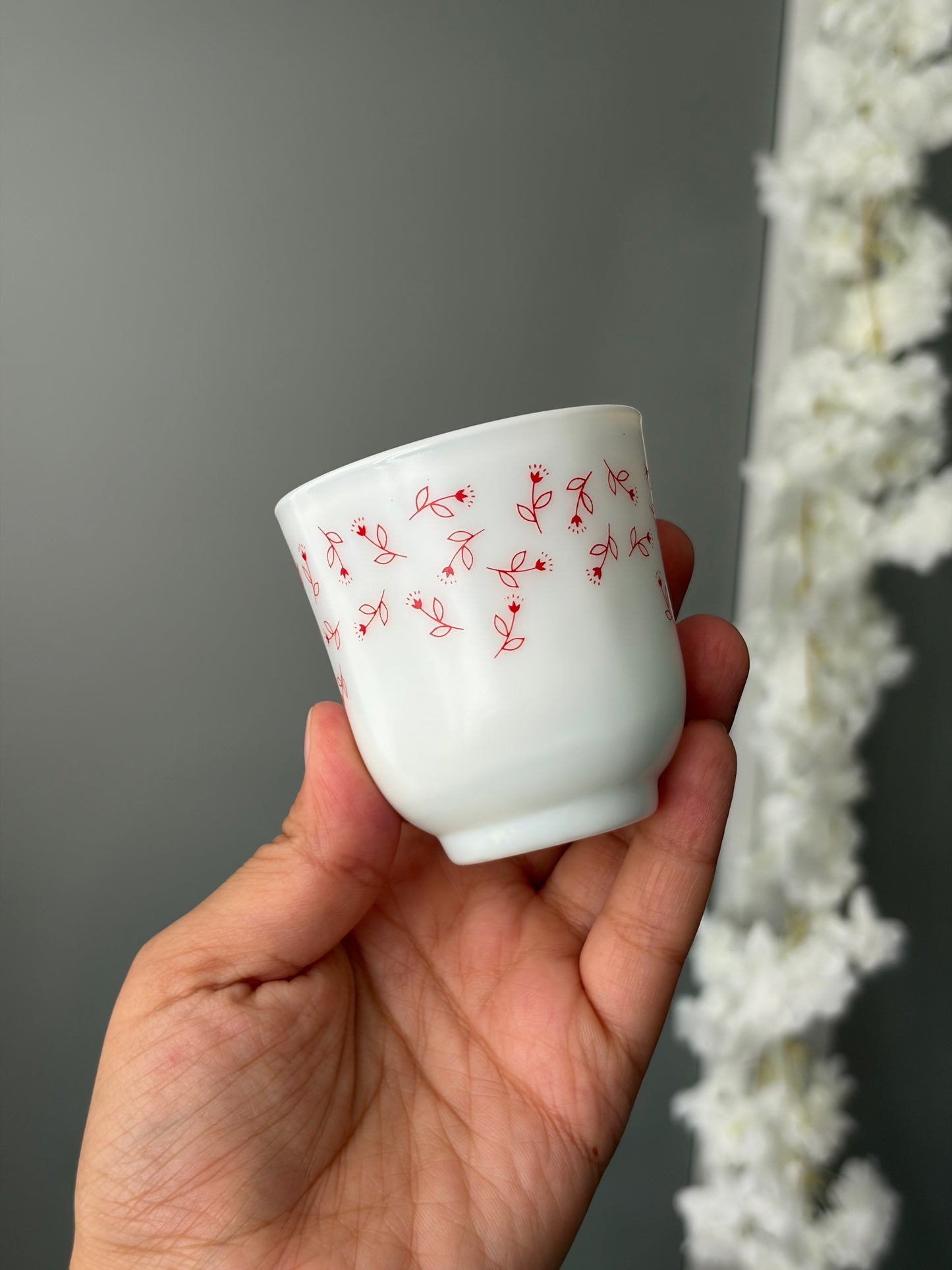 SET TASSES & SOUS-TASSES VINTAGE | FLEURS ROUGES 🌸☕