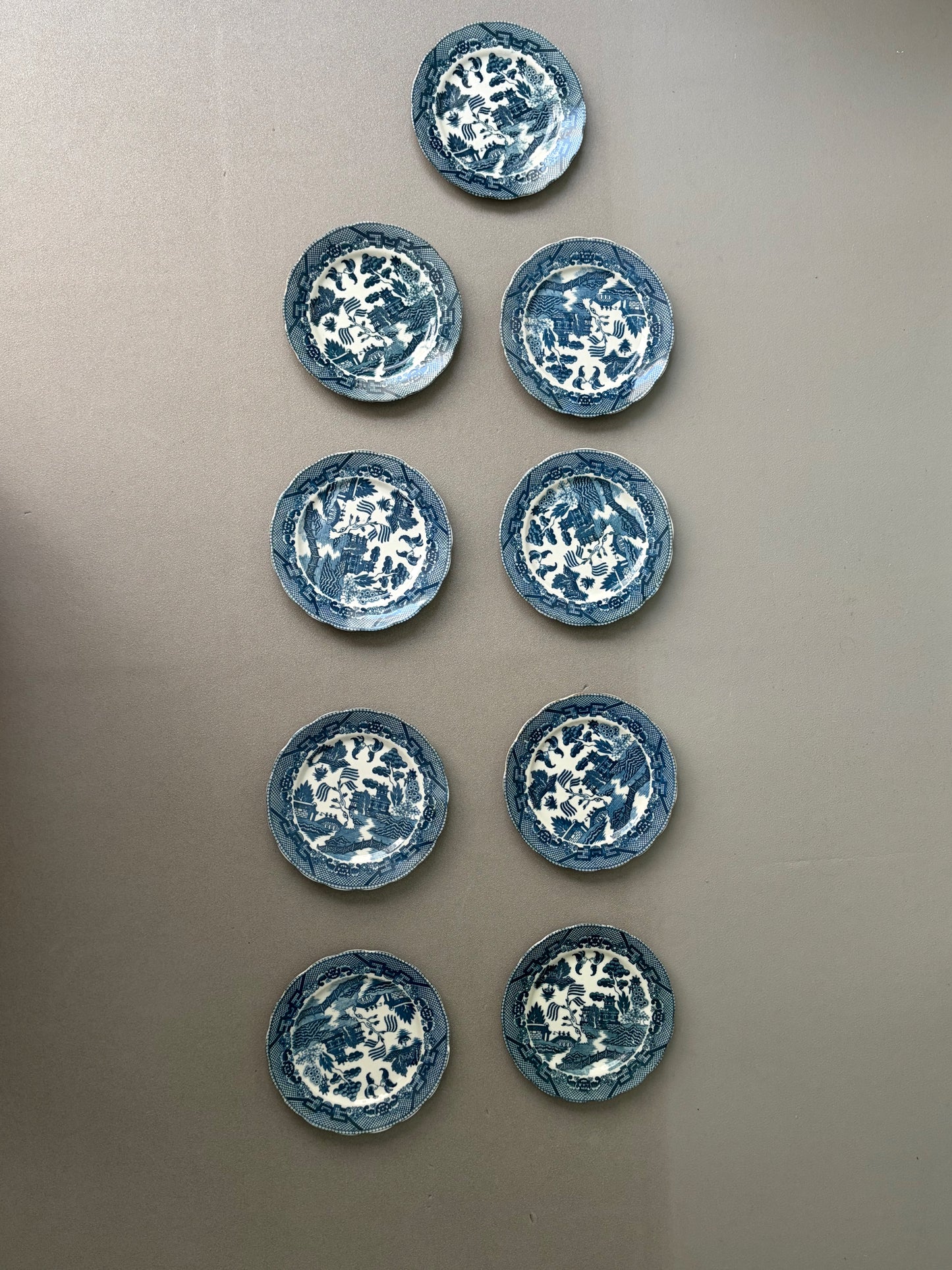 SERVICE 9 ASSIETTES VINTAGE | MOTIF SAULE BLEU
