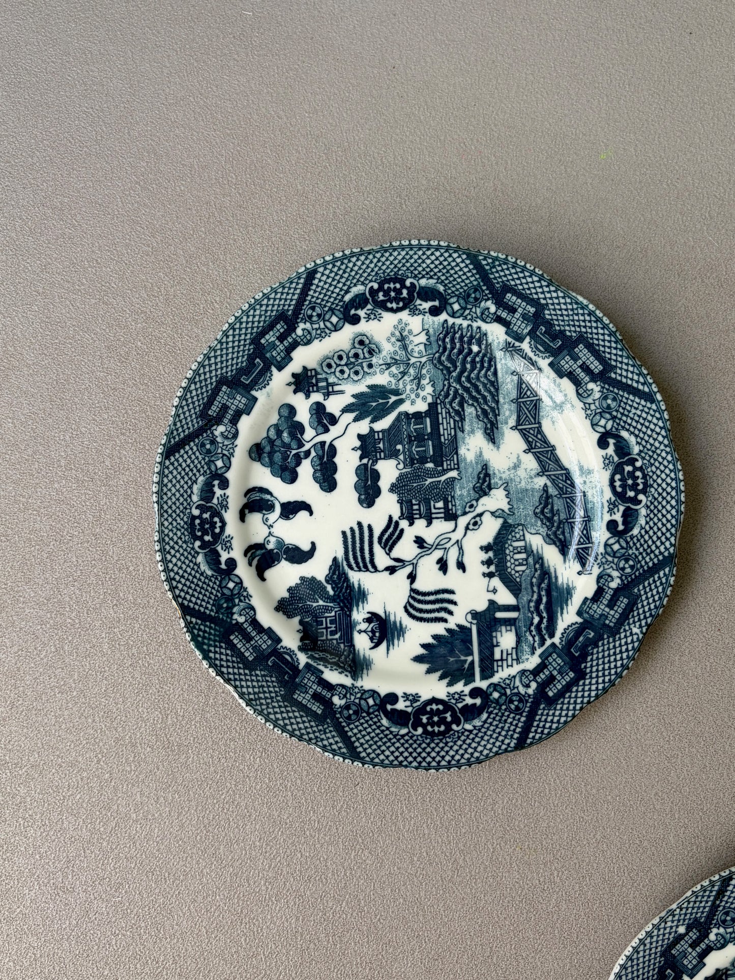 SERVICE 9 ASSIETTES VINTAGE | MOTIF SAULE BLEU