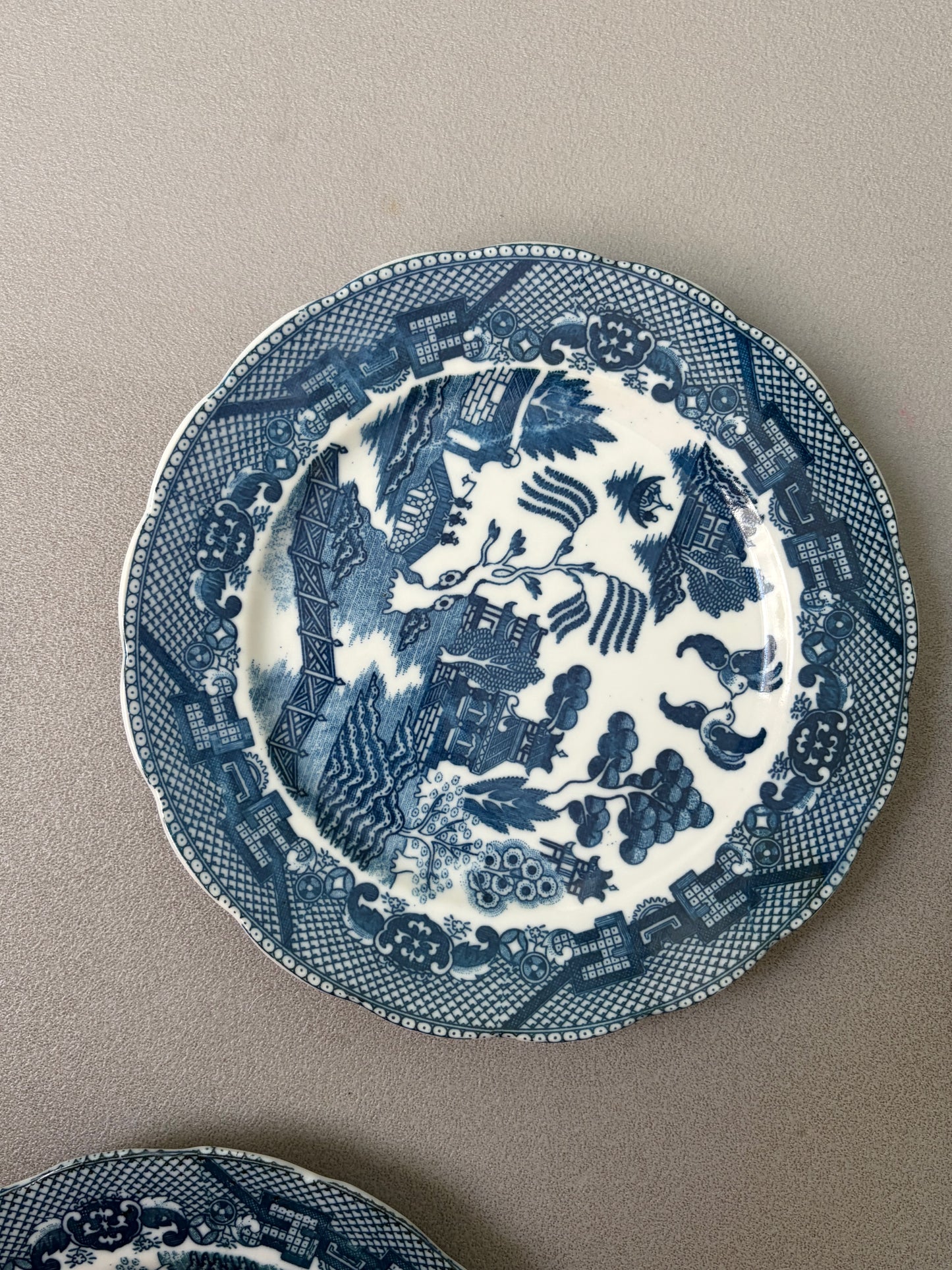 SERVICE 9 ASSIETTES VINTAGE | MOTIF SAULE BLEU
