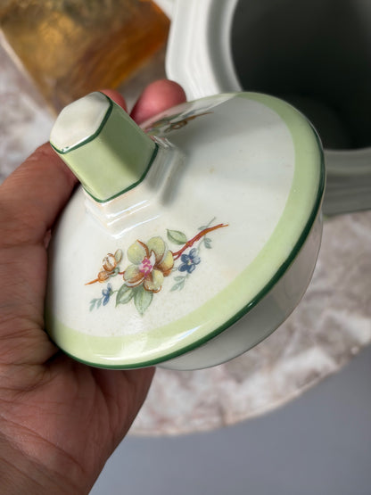 SERVICE À CAFÉ VINTAGE | LISERÉ VERT & FLEURS DE POMMIER