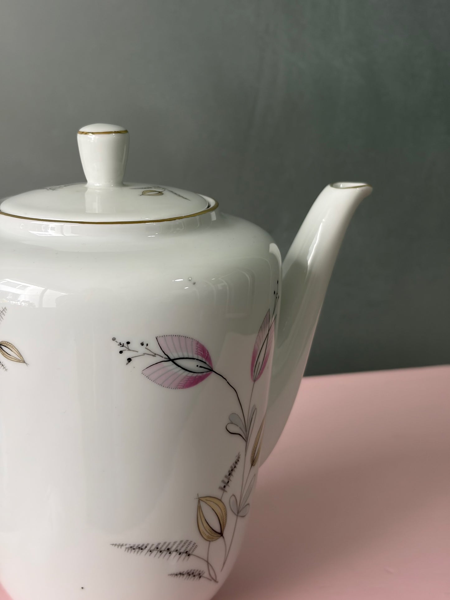 SERVICE À THÉ VINTAGE | FEUILLES ROSES, MADE IN GERMANY