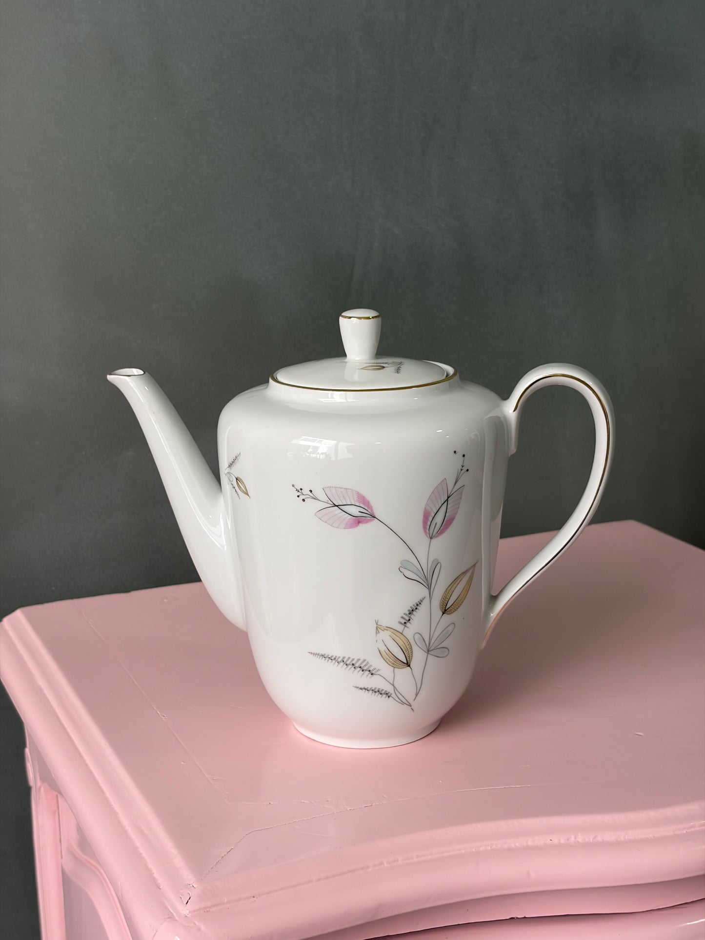 SERVICE À THÉ VINTAGE | FEUILLES ROSES, MADE IN GERMANY