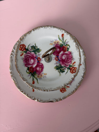 PRÉSENTOIR 2 ÉTAGES VINTAGE | ROSES POURPRES 🌸🍰