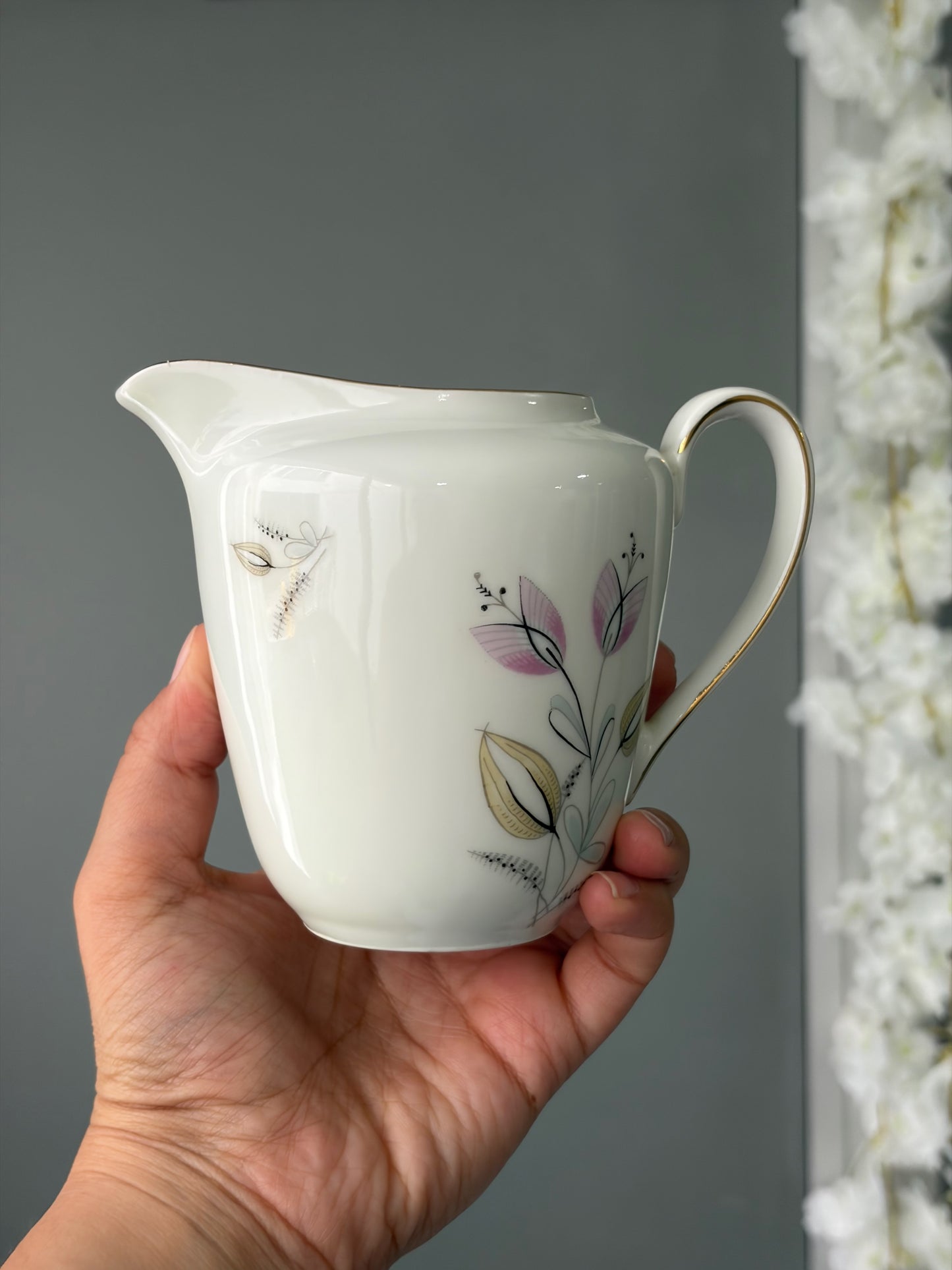 SERVICE À THÉ VINTAGE | FEUILLES ROSES, MADE IN GERMANY