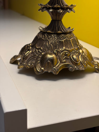 LAMPE GOLDEN PINK 🎀 BAROQUE VINTAGE | BRONZE DORÉ & PORCELAINE FLEURIE