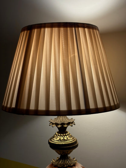 LAMPE GOLDEN PINK 🎀 BAROQUE VINTAGE | BRONZE DORÉ & PORCELAINE FLEURIE