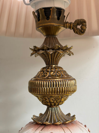 LAMPE GOLDEN PINK 🎀 BAROQUE VINTAGE | BRONZE DORÉ & PORCELAINE FLEURIE