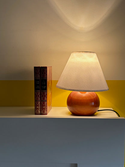 LAMPE VINTAGE EN BOIS | BASE BOULE TERRACOTTA