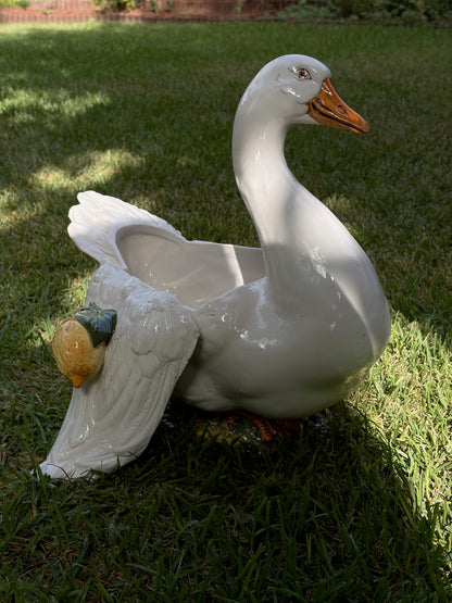 GRANDE OIE EN CÉRAMIQUE VINTAGE 🦢🍋