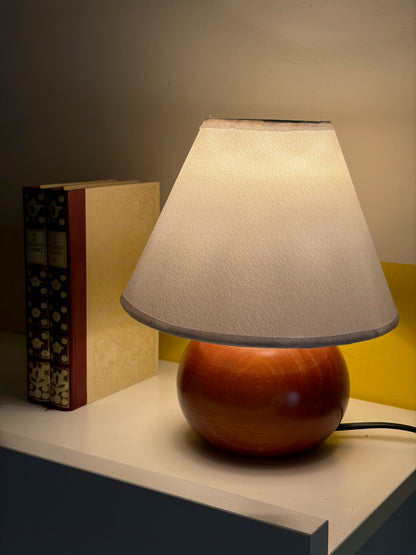 LAMPE VINTAGE EN BOIS | BASE BOULE TERRACOTTA