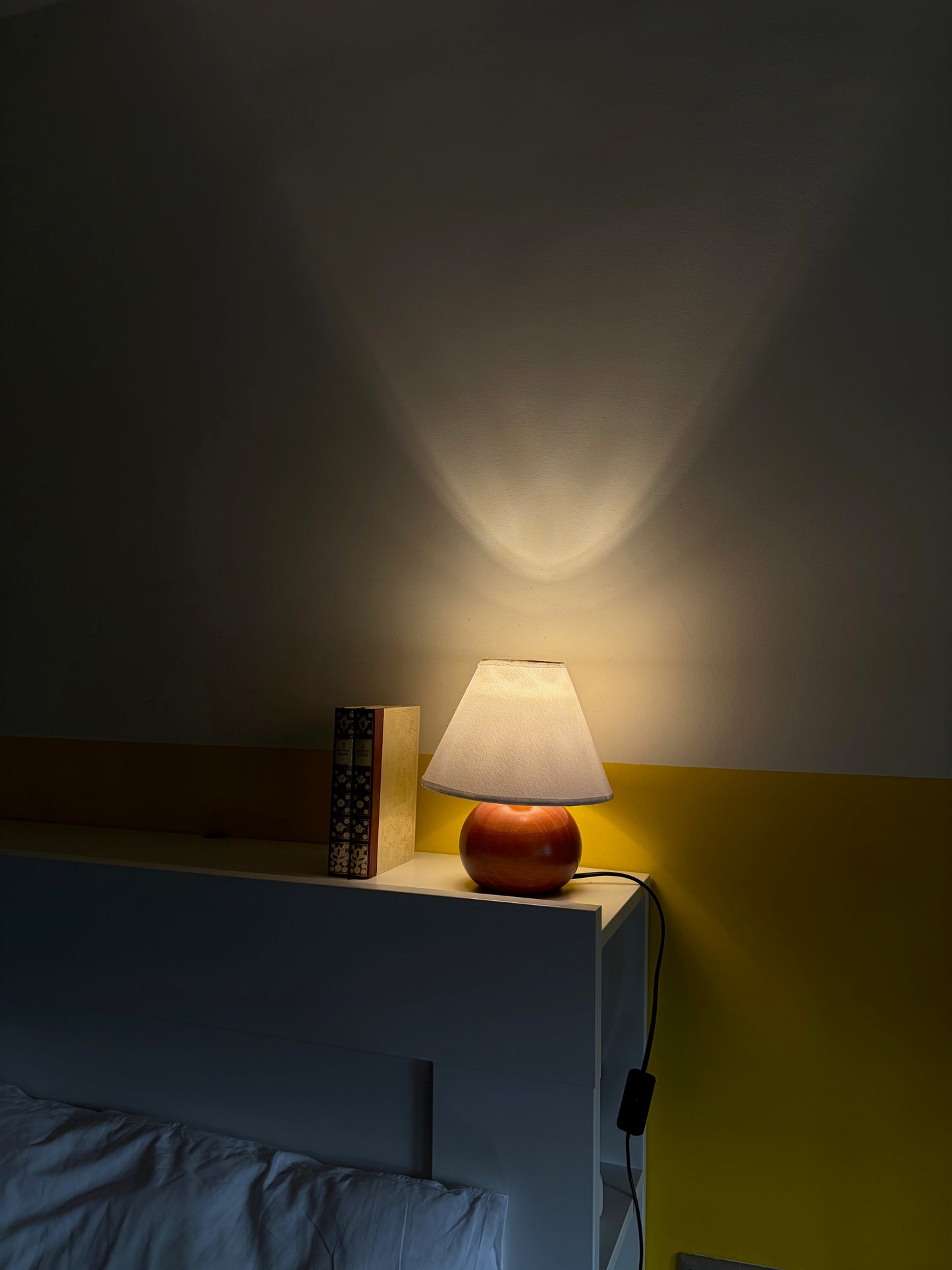 LAMPE VINTAGE EN BOIS | BASE BOULE TERRACOTTA
