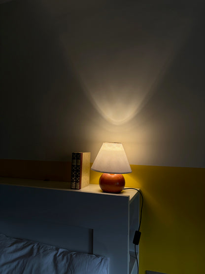 LAMPE VINTAGE EN BOIS | BASE BOULE TERRACOTTA