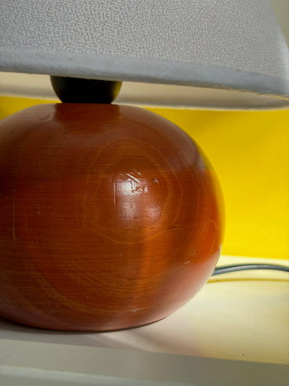 LAMPE VINTAGE EN BOIS | BASE BOULE TERRACOTTA