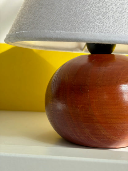 LAMPE VINTAGE EN BOIS | BASE BOULE TERRACOTTA