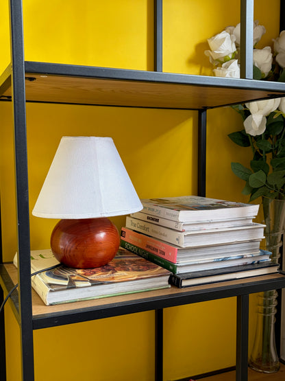 LAMPE VINTAGE EN BOIS | BASE BOULE TERRACOTTA