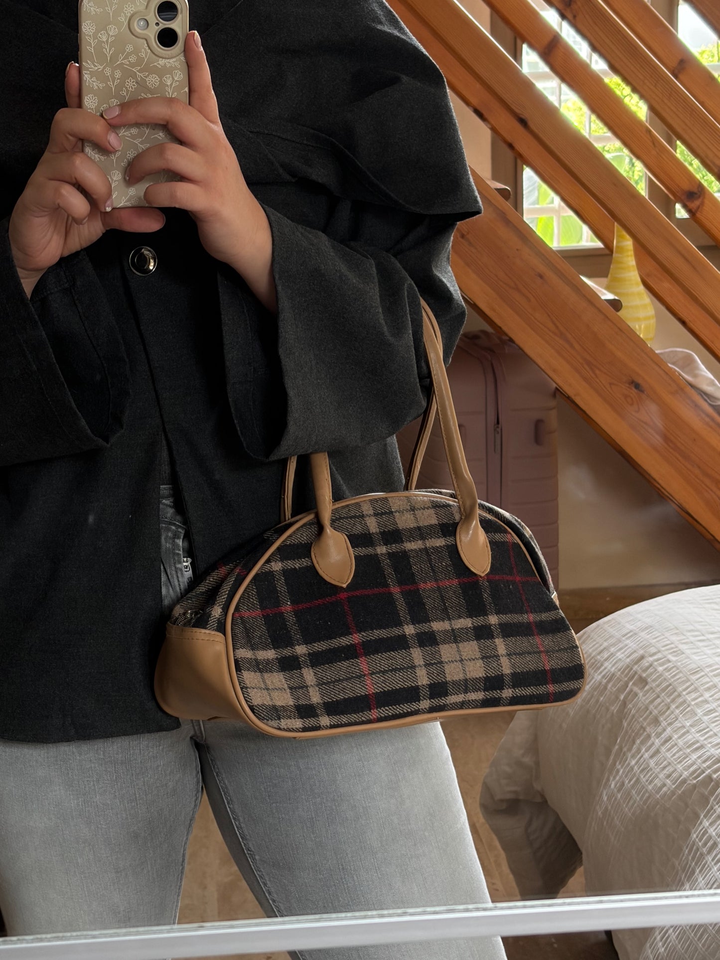 SAC BOWLING TARTAN VINTAGE | TISSU ÉCOSSAIS