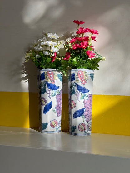 VASE CÉRAMIQUE PAPILLONS & FRUITS | BLANC (2 dispos)