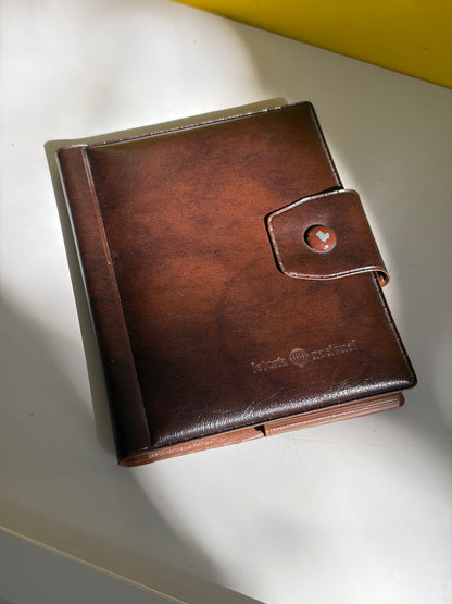 Portefeuille vintage marron effet cuir brillant