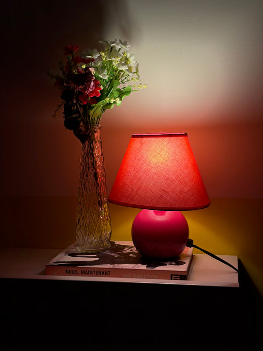 Lampe vintage rose fuchsia (ensemble de 2)