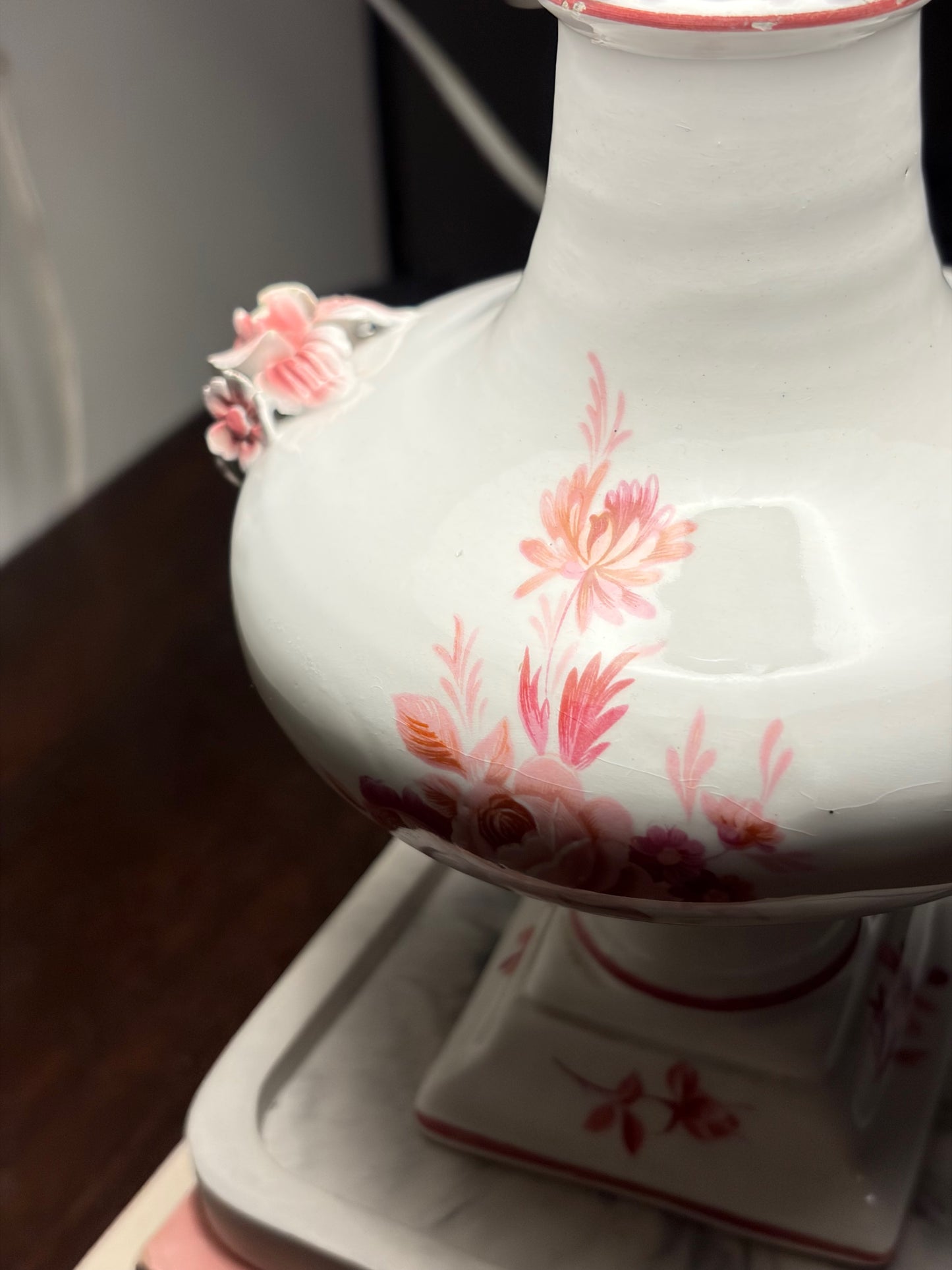 Lampe Porcelaine Fleurie