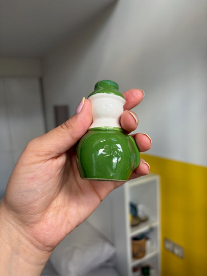 BIBELOT GNOME VERT VINTAGE | DÉCO CÉRAMIQUE