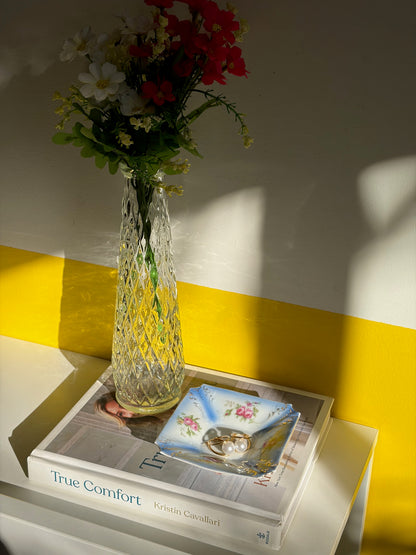 VIDE-POCHE PORCELAINE ROSES | BLEU & OR