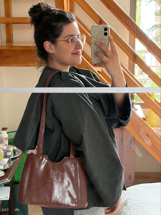 SAC BY HELENE VINTAGE | CUIR BORDEAUX