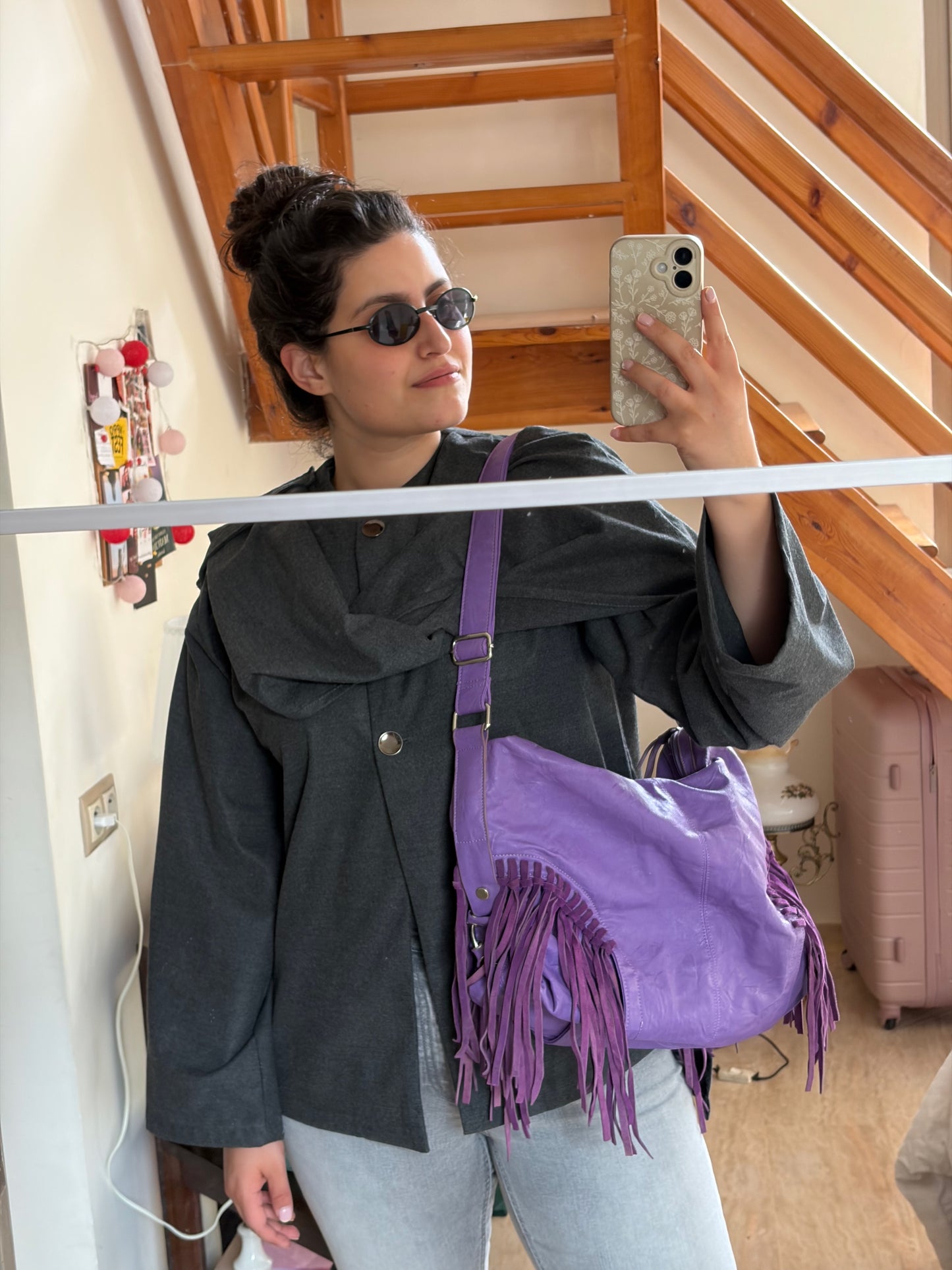 SAC HOBO VIOLET À FRANGES | VINTAGE