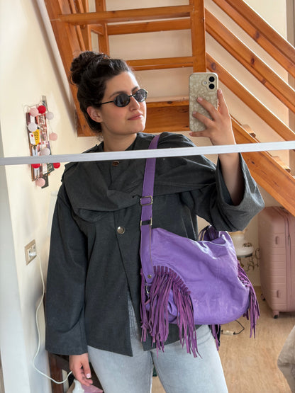 SAC HOBO VIOLET À FRANGES | VINTAGE