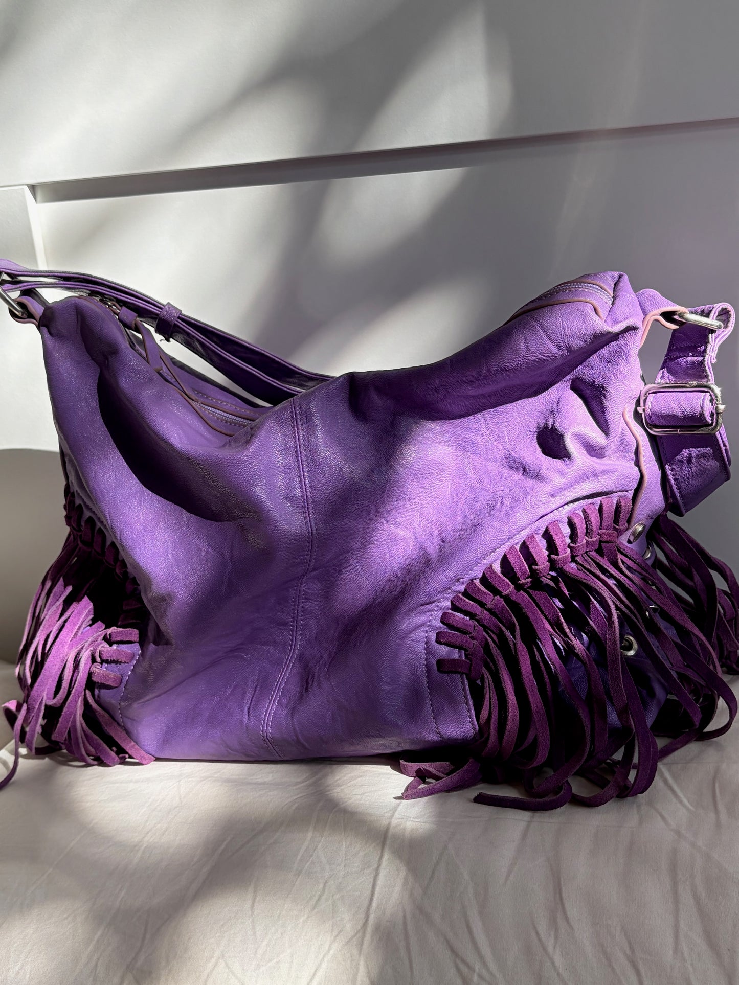 SAC HOBO VIOLET À FRANGES | VINTAGE