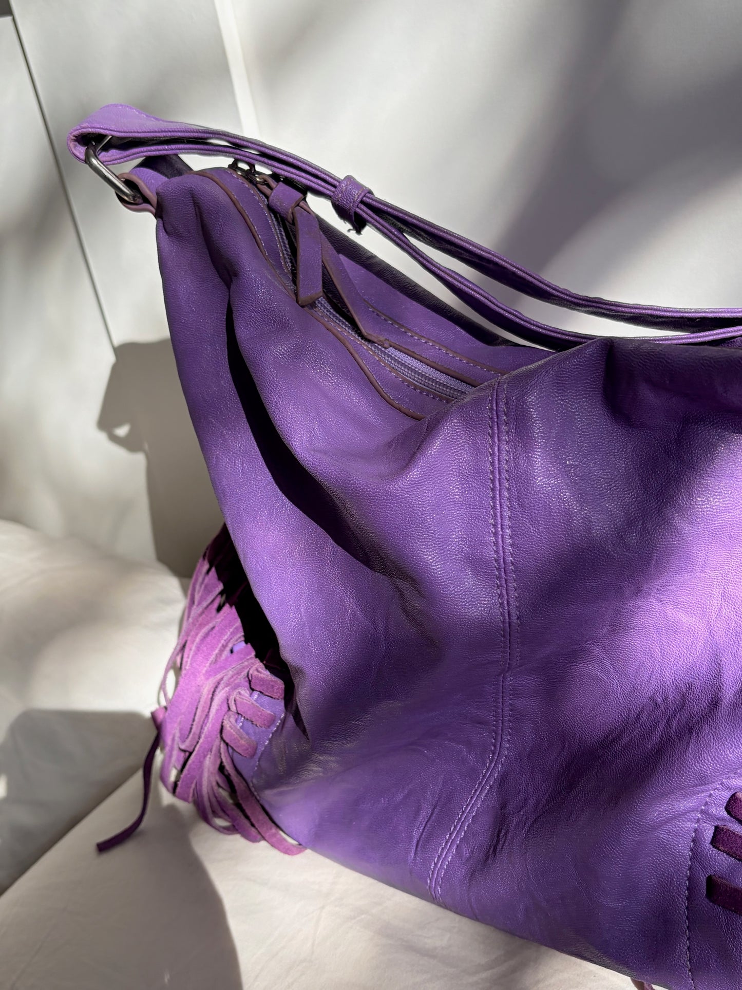 SAC HOBO VIOLET À FRANGES | VINTAGE