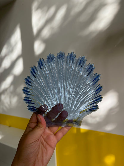 COUPES VERRE BLEU COBALT | FORME COQUILLAGE (3 dispos)