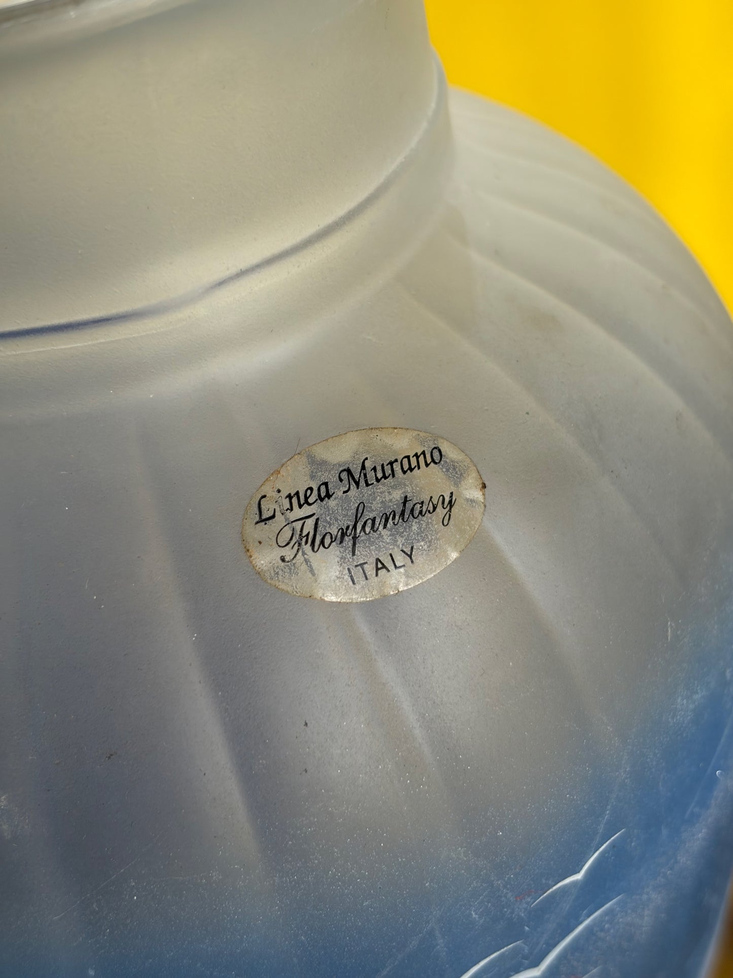 VASE BLEU CIEL CÔTELÉ | CÉRAMIQUE VINTAGE