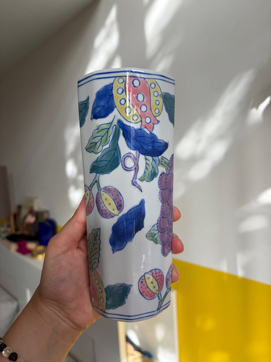 VASE CÉRAMIQUE PAPILLONS & FRUITS | BLANC (2 dispos)