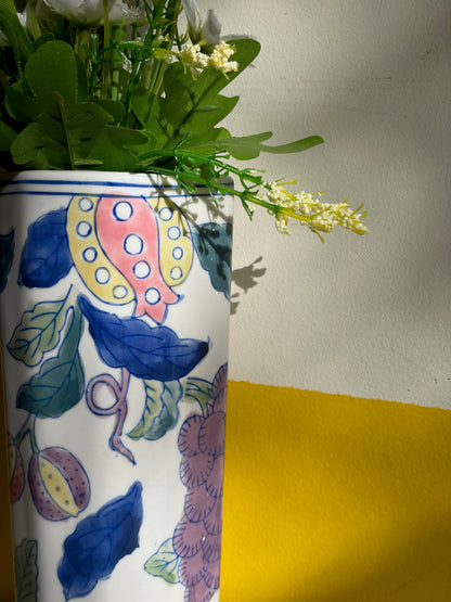 VASE CÉRAMIQUE PAPILLONS & FRUITS | BLANC (2 dispos)