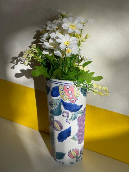 VASE CÉRAMIQUE PAPILLONS & FRUITS | BLANC (2 dispos)