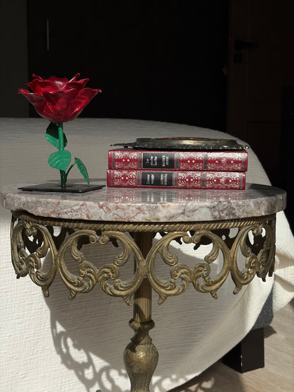 GUÉRIDON MARBRE & FONTE BAROQUE | VINTAGE
